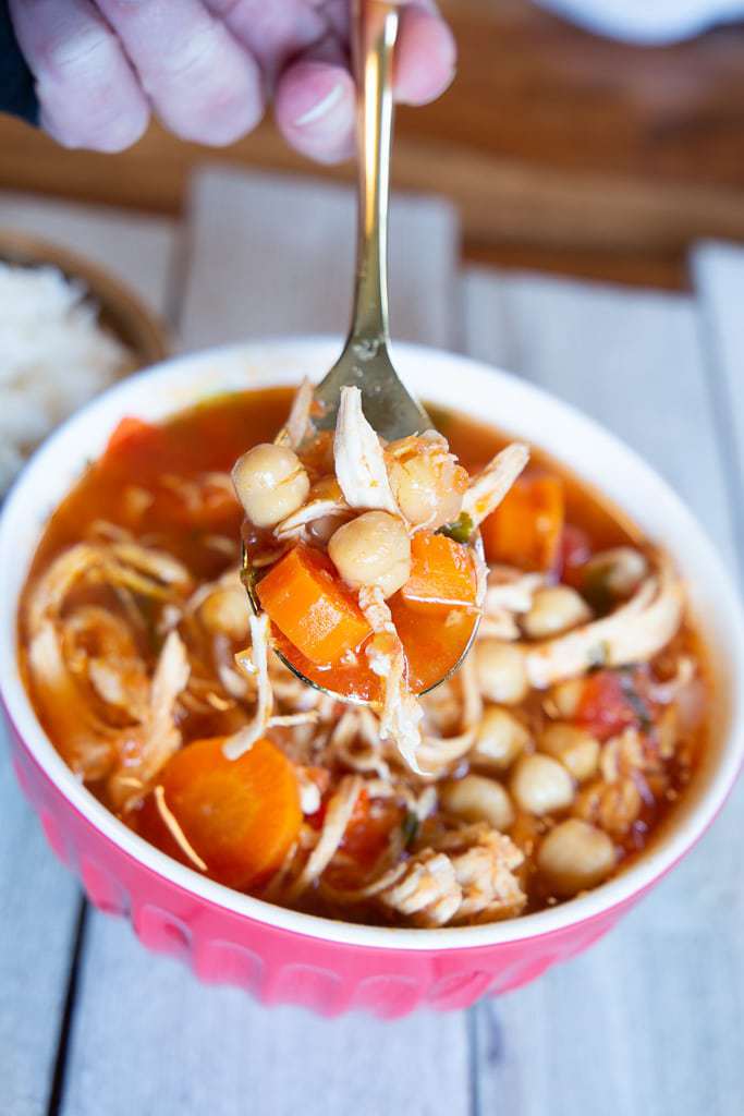 bowl of garbanzo bean soup 